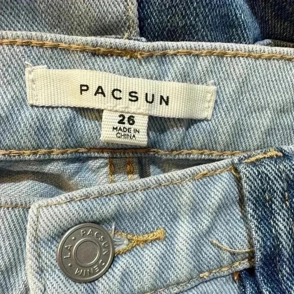 Pacsun Multi Color Block Cargo Jeans Size 26 - Picture 7 of 9